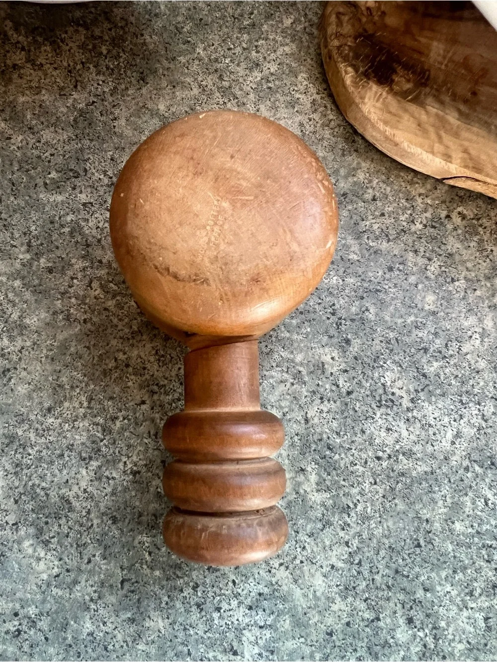 Vintage MCM Woodcroftery/ FRANCE Maple Screw Presser Nutcracker Bowl